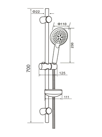 Душевой гарнитур Orange O-Shower OS702b лейка 3 режима, черный